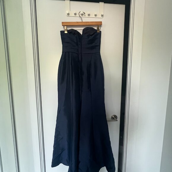 Small Navy Strapless Mermaid Bridesmaid or Prom - David's Bridal - Picture 6 of 10